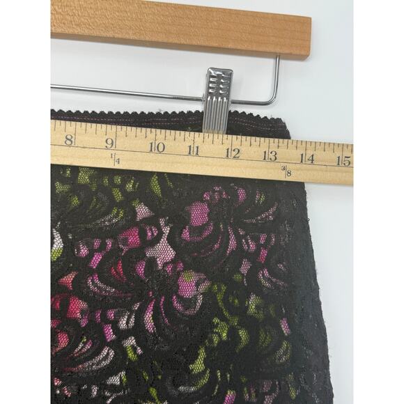 Free People Black Lace Floral Mini Skirt S Coquette Cottagecore Whimsygoth Y2K - Picture 7 of 8